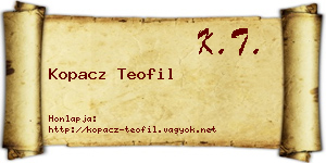 Kopacz Teofil névjegykártya